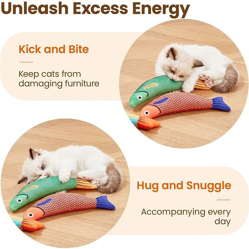 Catnip 3D simulation fish cat toy set