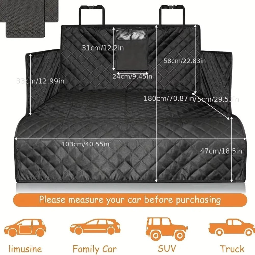 SUV dog seat cover protecting the back seat