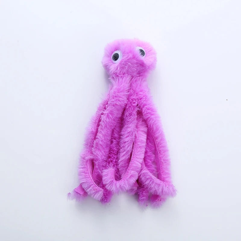 Plush octopus cat toy tentacle detail