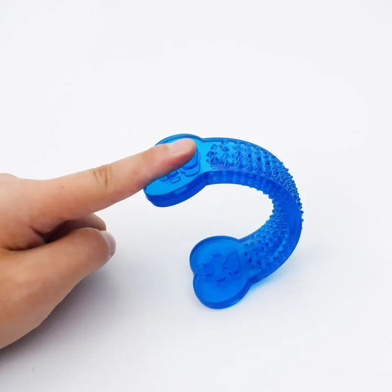 Rubber bone chew toys in assorted colours