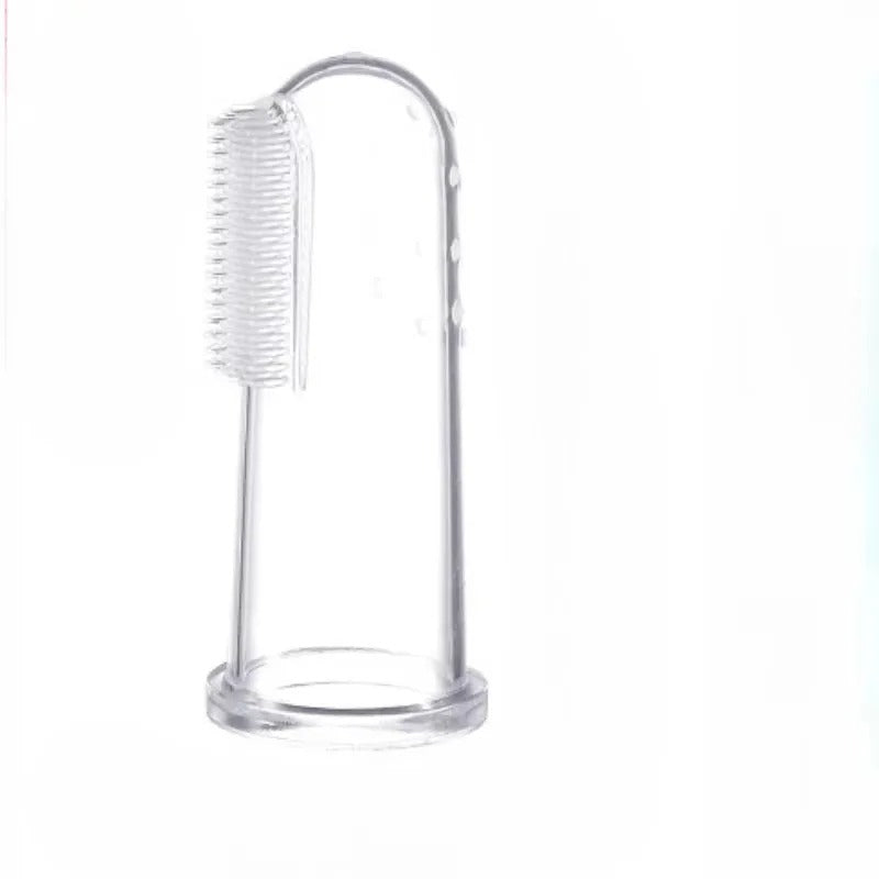 Finger toothbrush shown without box