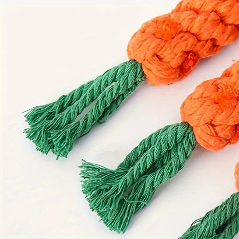 Carrot cotton rope dog toy design