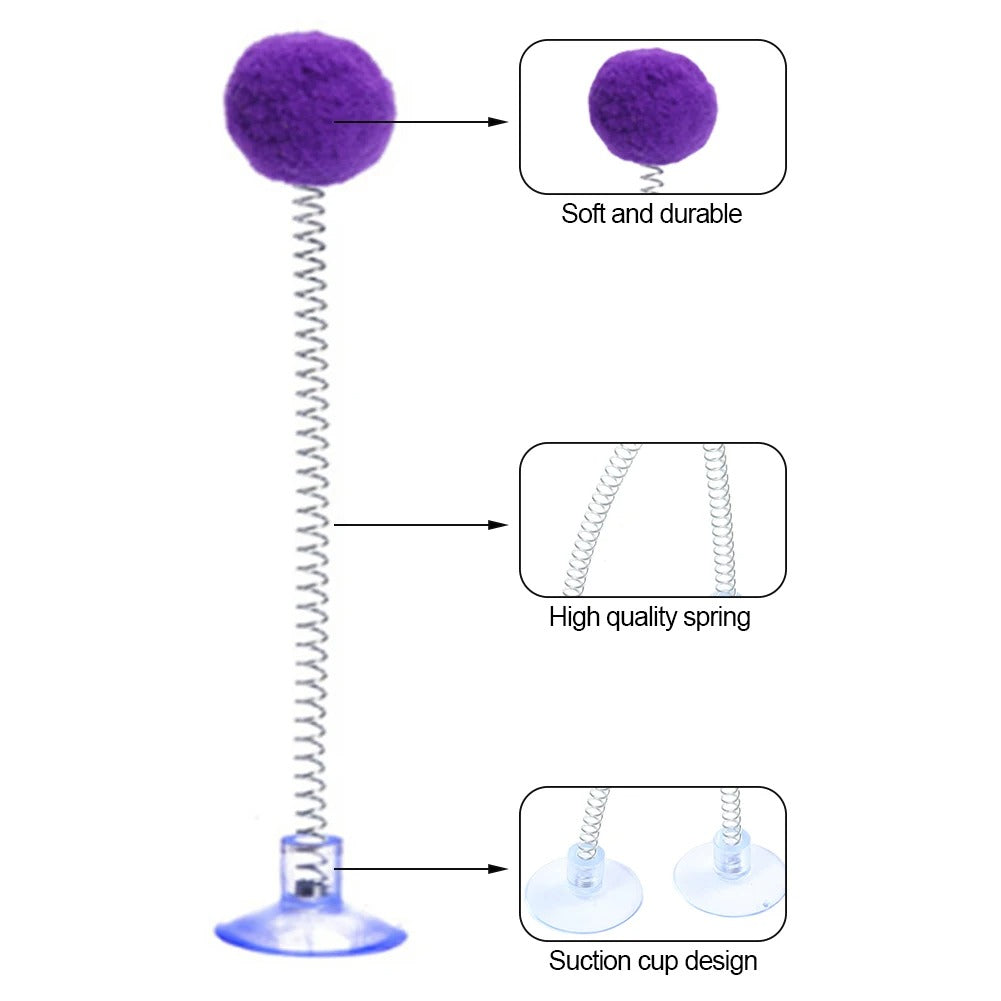 Suction-base spring cat wand toy