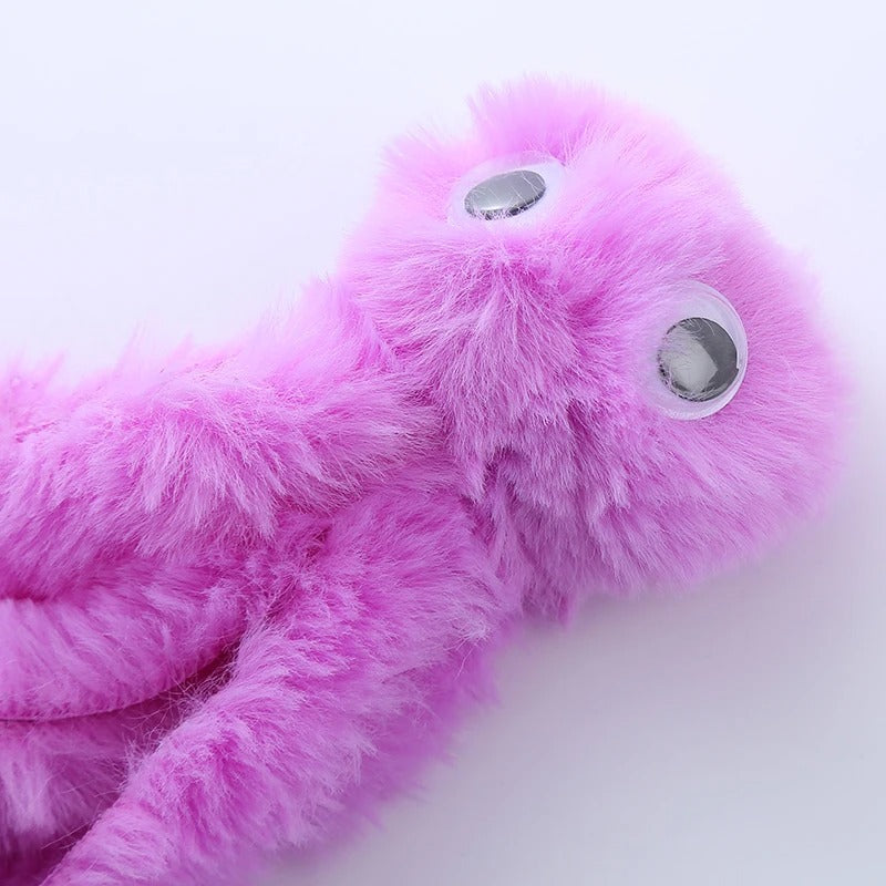 Multicoloured plush octopus cat toy