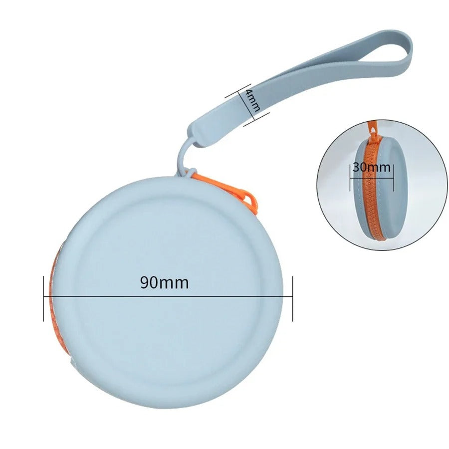 Silicone dog treat bag in sky blue