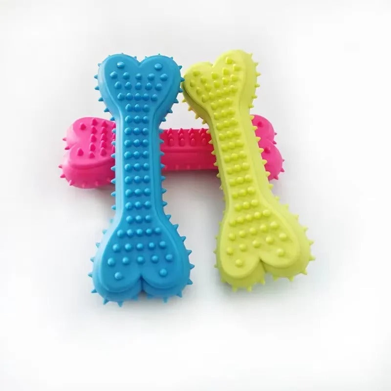 Textured surface of the rubber bone chew toy