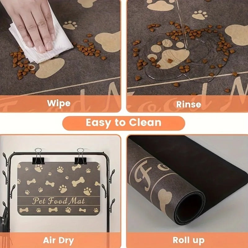 Quick-dry pet placemat in brown