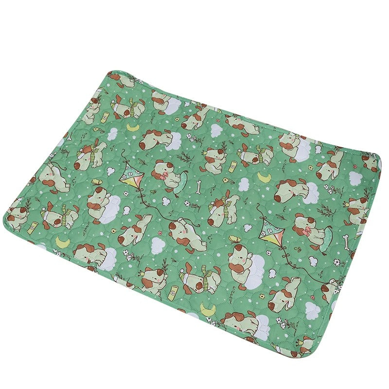Washable pet pee pad shown in all prints