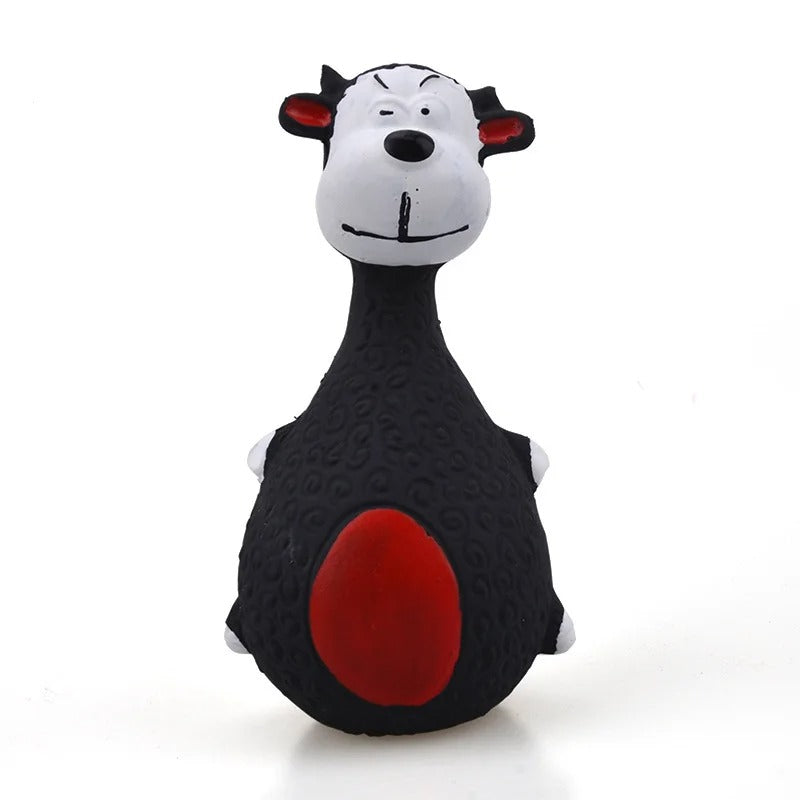 Squeaky fetch toy in the black donkey design