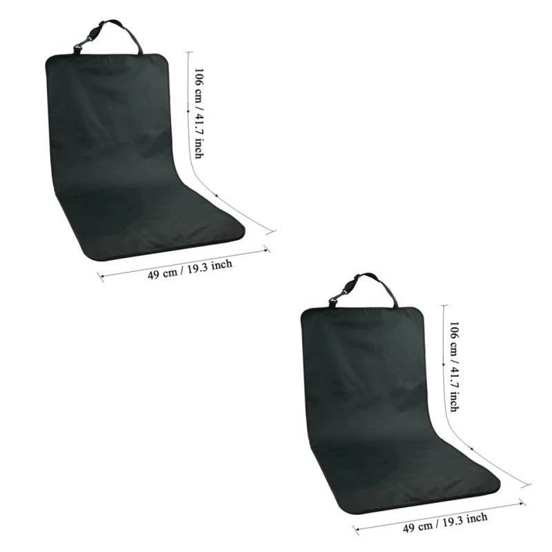 Pet car back seat cover shown in a 4-piece set