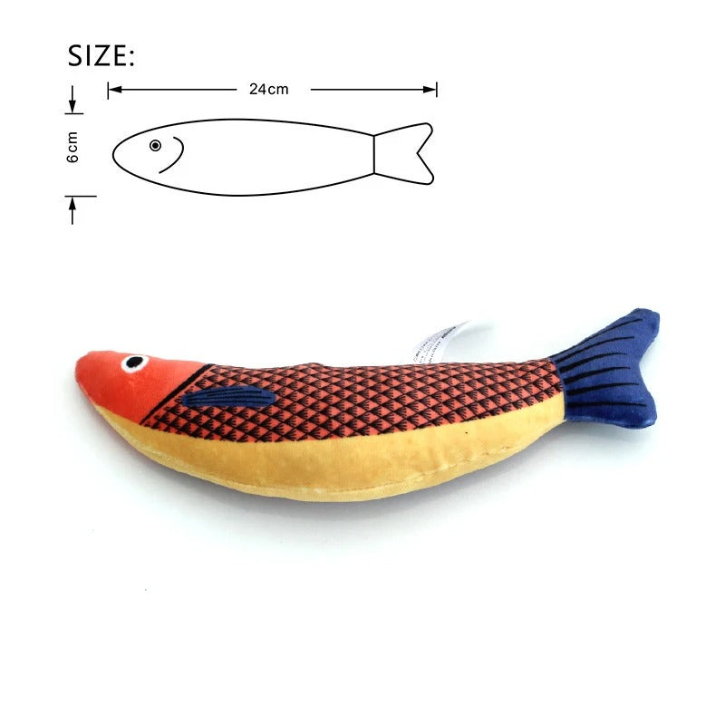 Catnip 3D fish cat toy in multiple colours