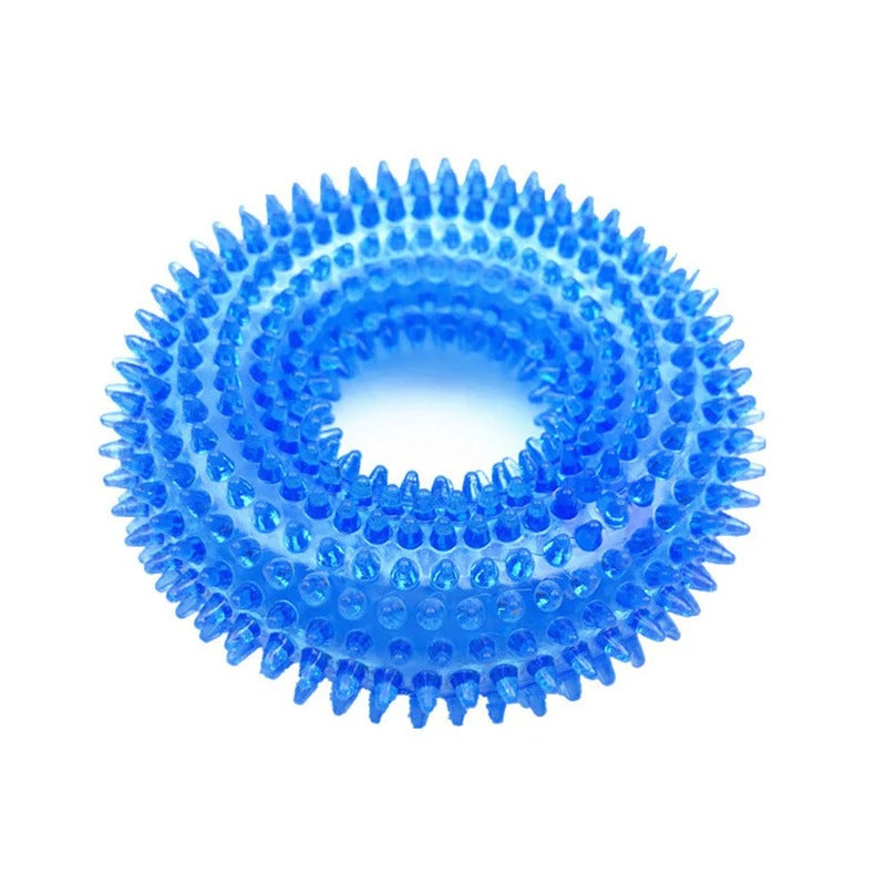 Spiky dental chew toy in blue