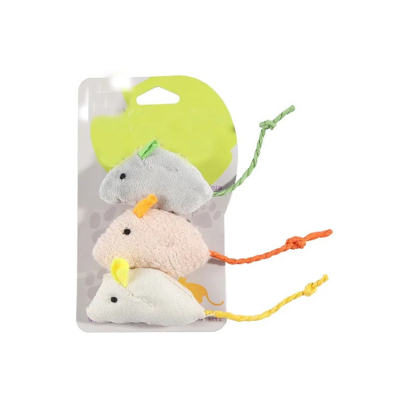 Plush simulation mouse cat toy in assorted colours