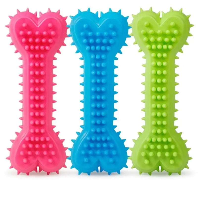 Soft rubber bone chew toy for small dogs
