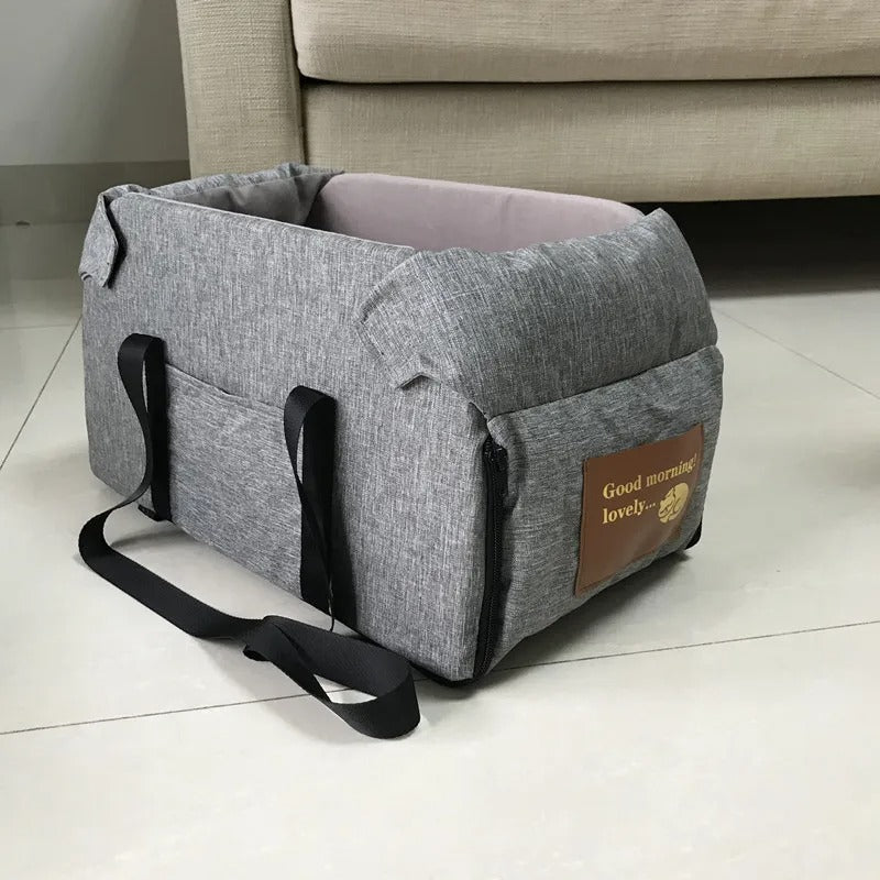 Dog car seat bed in khaki