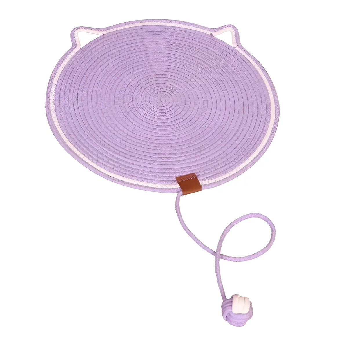 Cotton rope scratching mat on a sofa
