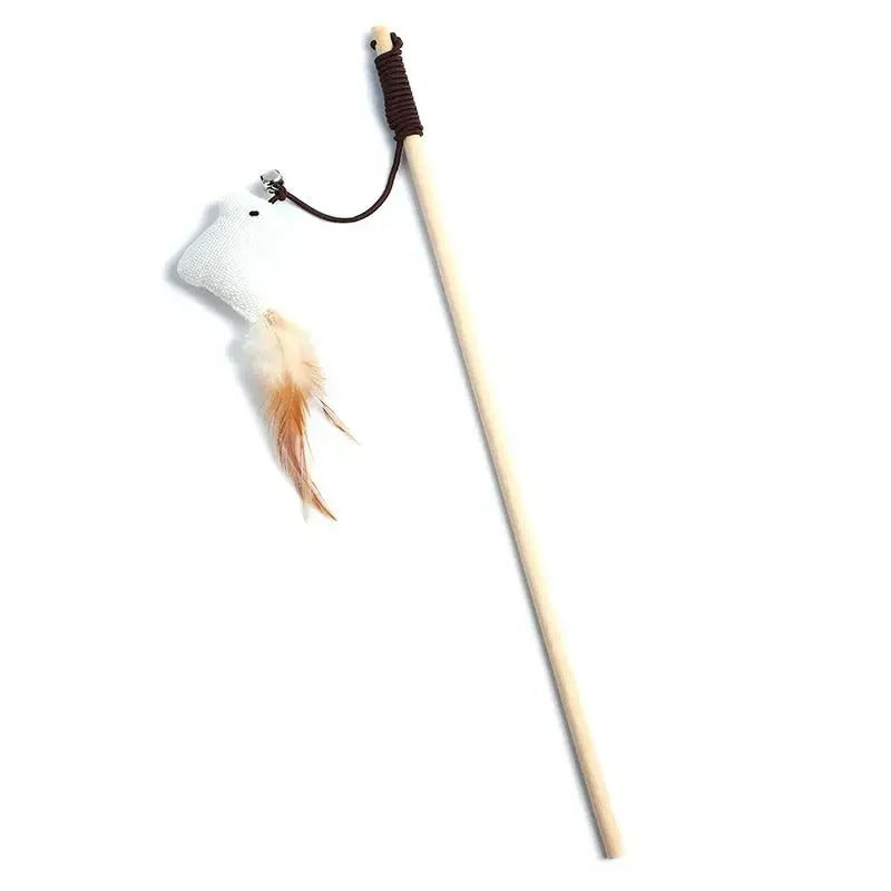 Feather cat wand with the chick attachment