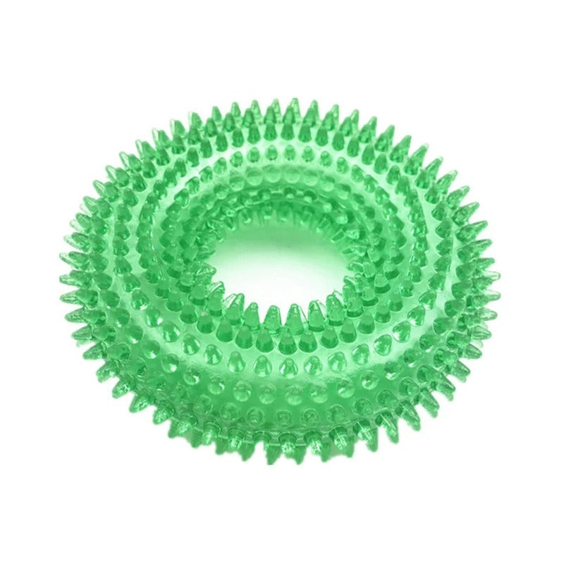Spiky dental chew toy in green