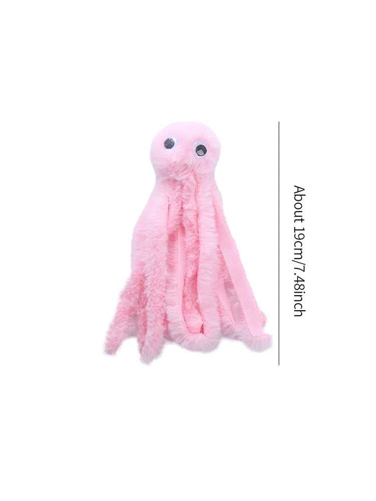 Cuddly octopus cat toy in all three colours