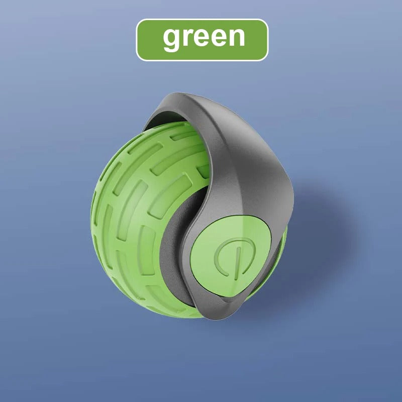 SmartBall rolling cat toy in orange and green