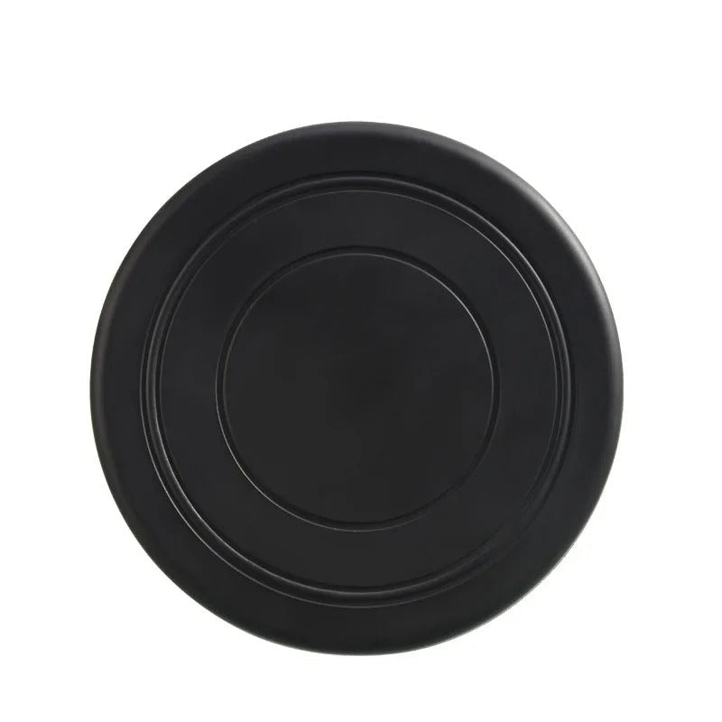 Silicone flying disc dog toy shown in all seven colours