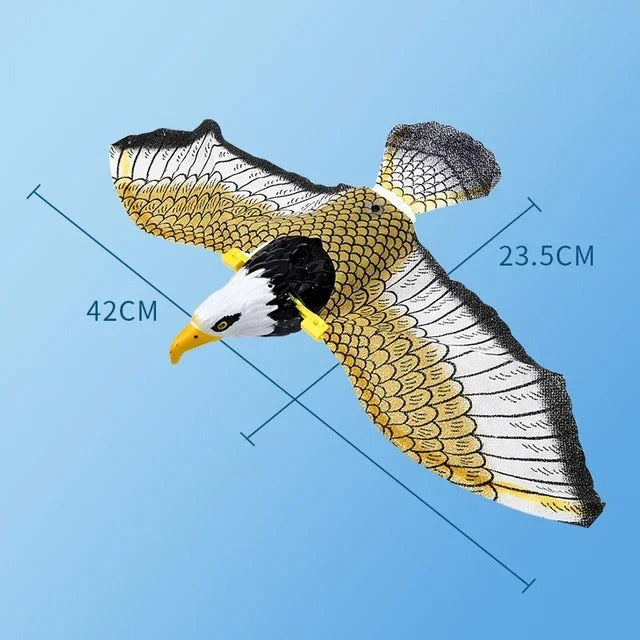 Flying bird cat toy shown in both designs