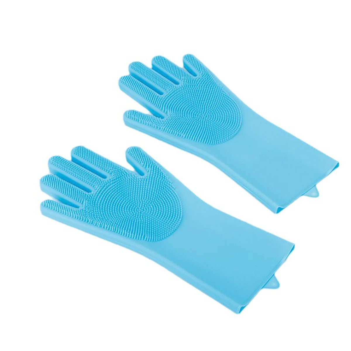 Pet grooming gloves in blue