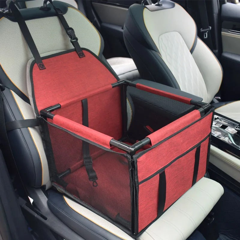 Travel dog seat cover in light grey