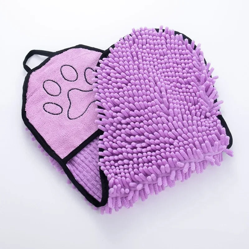 PawDry bath towel in blue thin weave