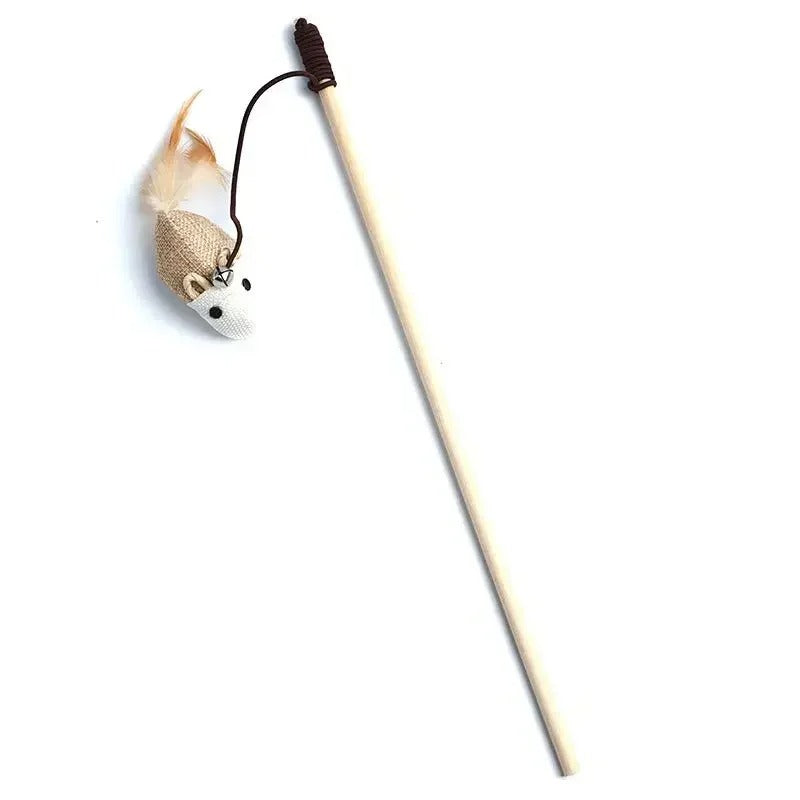 Feather cat wand with the mouse attachment
