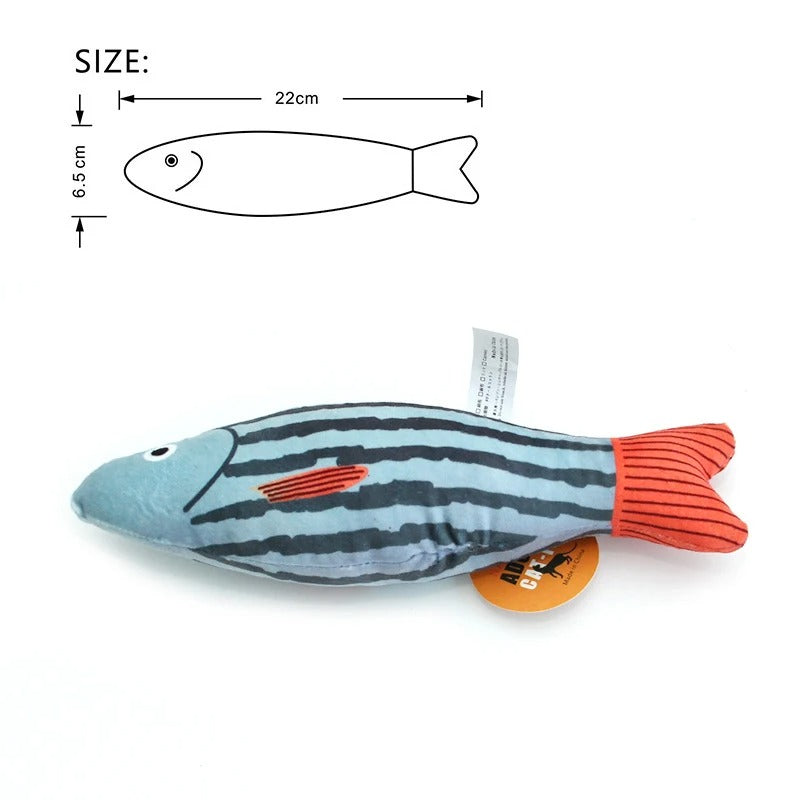 Catnip 3D fish cat toy in blue