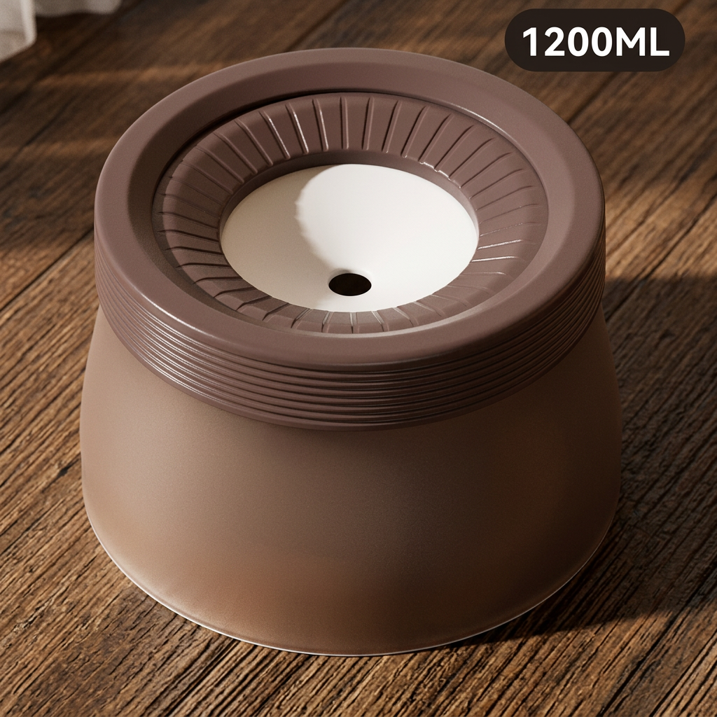Spill-proof dog water bowl features