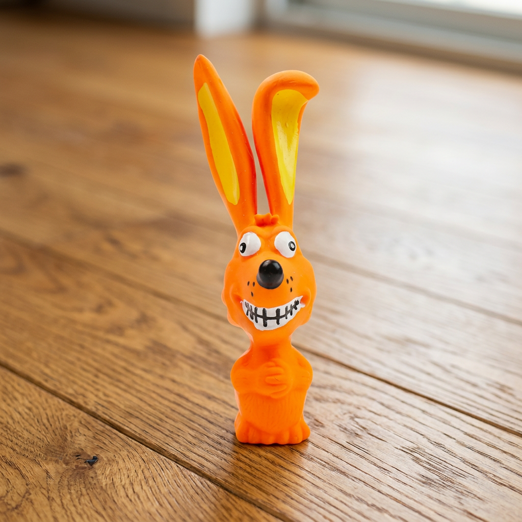 Natural latex dog chew toy in Yellow Duck design