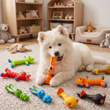 Tough natural latex dog chew toy for teeth cleaning