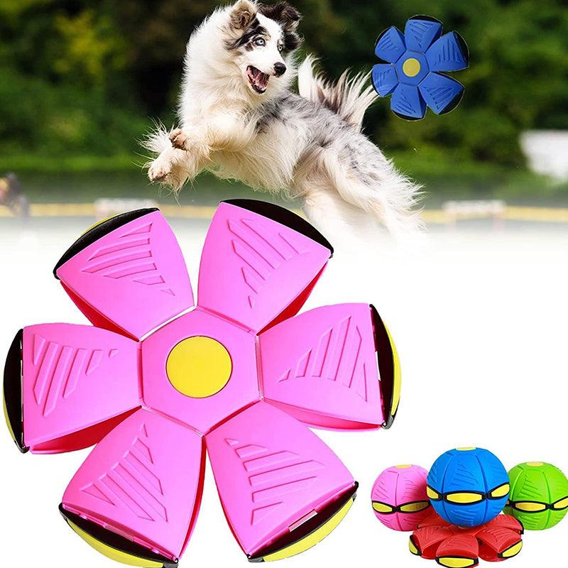 FluffFly flying saucer ball pet toy with LED lights