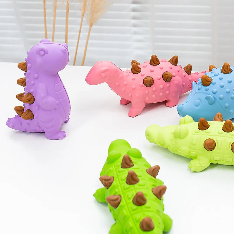 Baby dragon design dog chew toy in pink