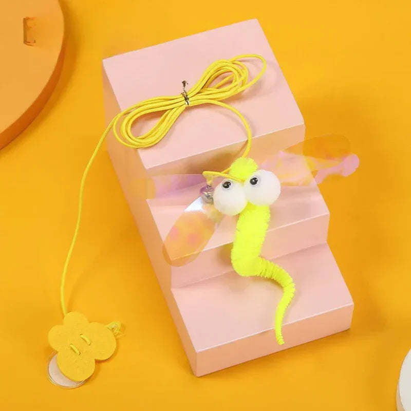 Cat playing with the PouncePlay hanging toy