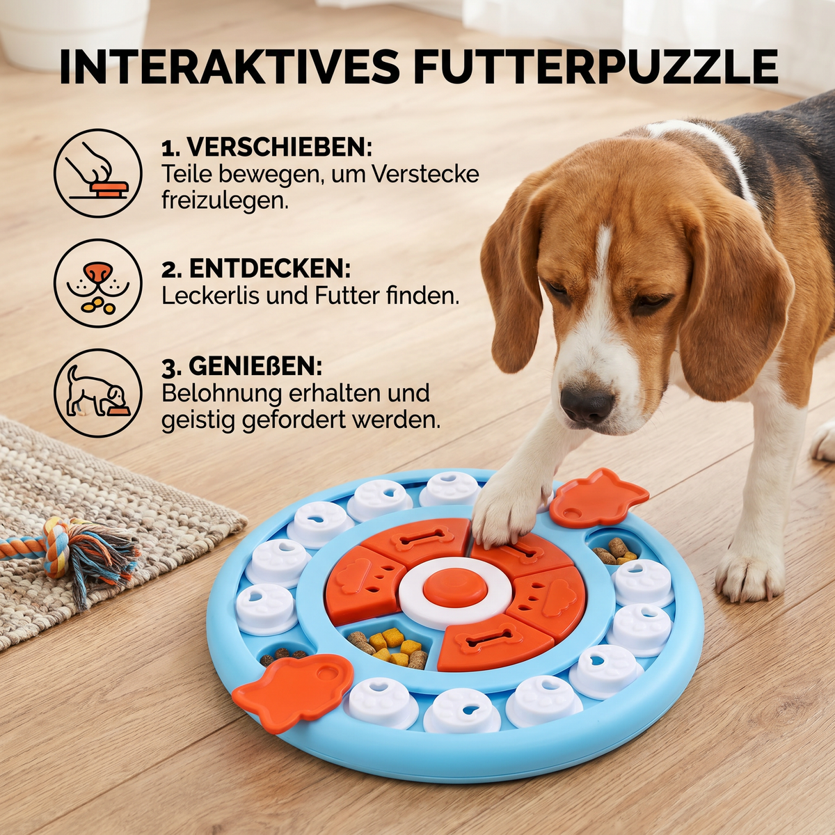 Benefits of the interactive dog food puzzle
