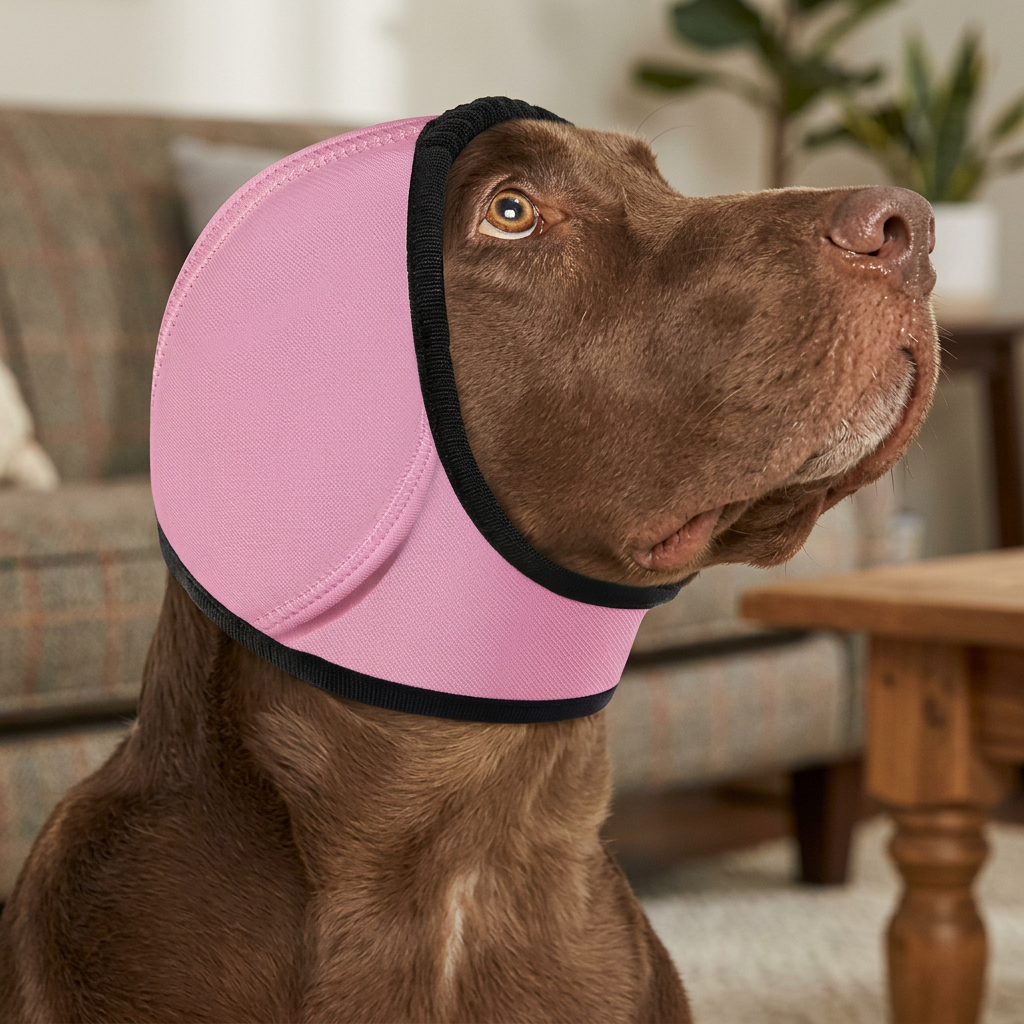 Protective noise-cancelling ear muffs for dogs