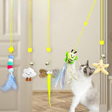 Hanging door cat toy