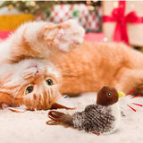 Chirping bird cat toy with motion sensor