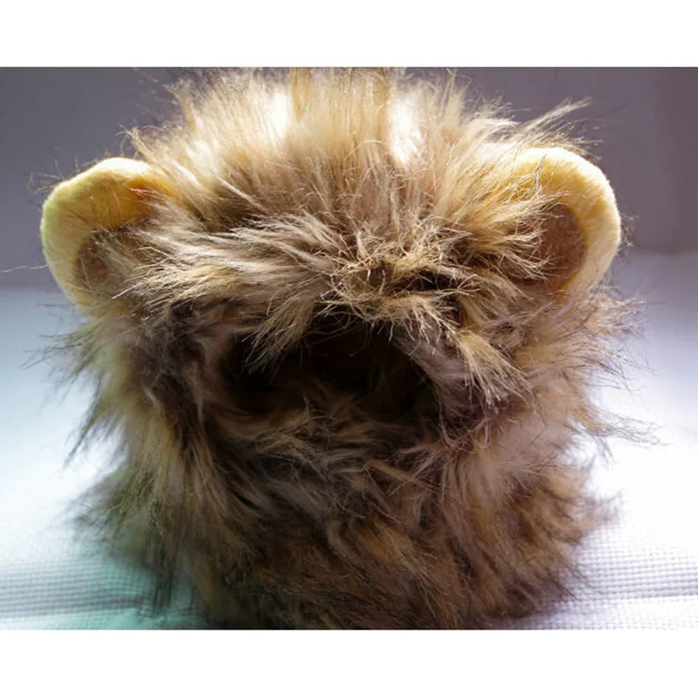 Plush lion mane costume detail