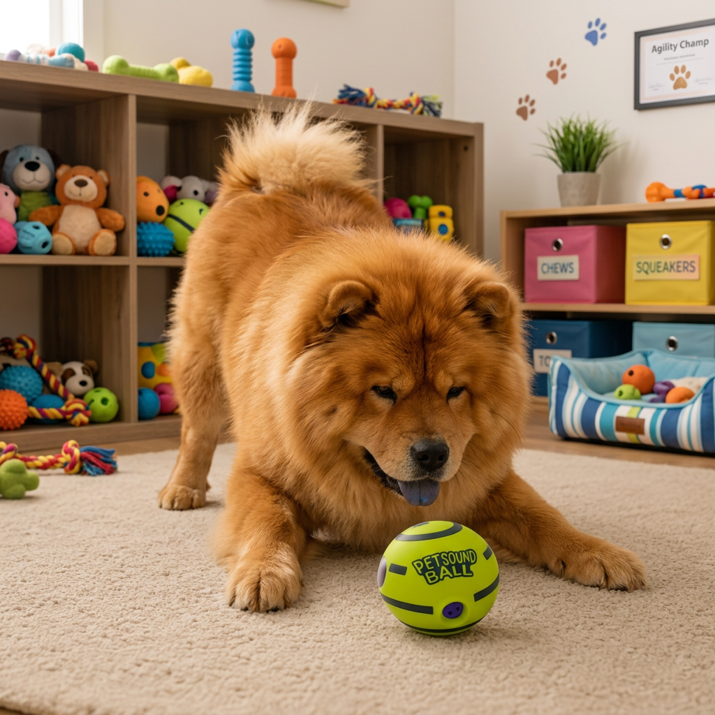 Interactive squeaky wobble ball for dogs