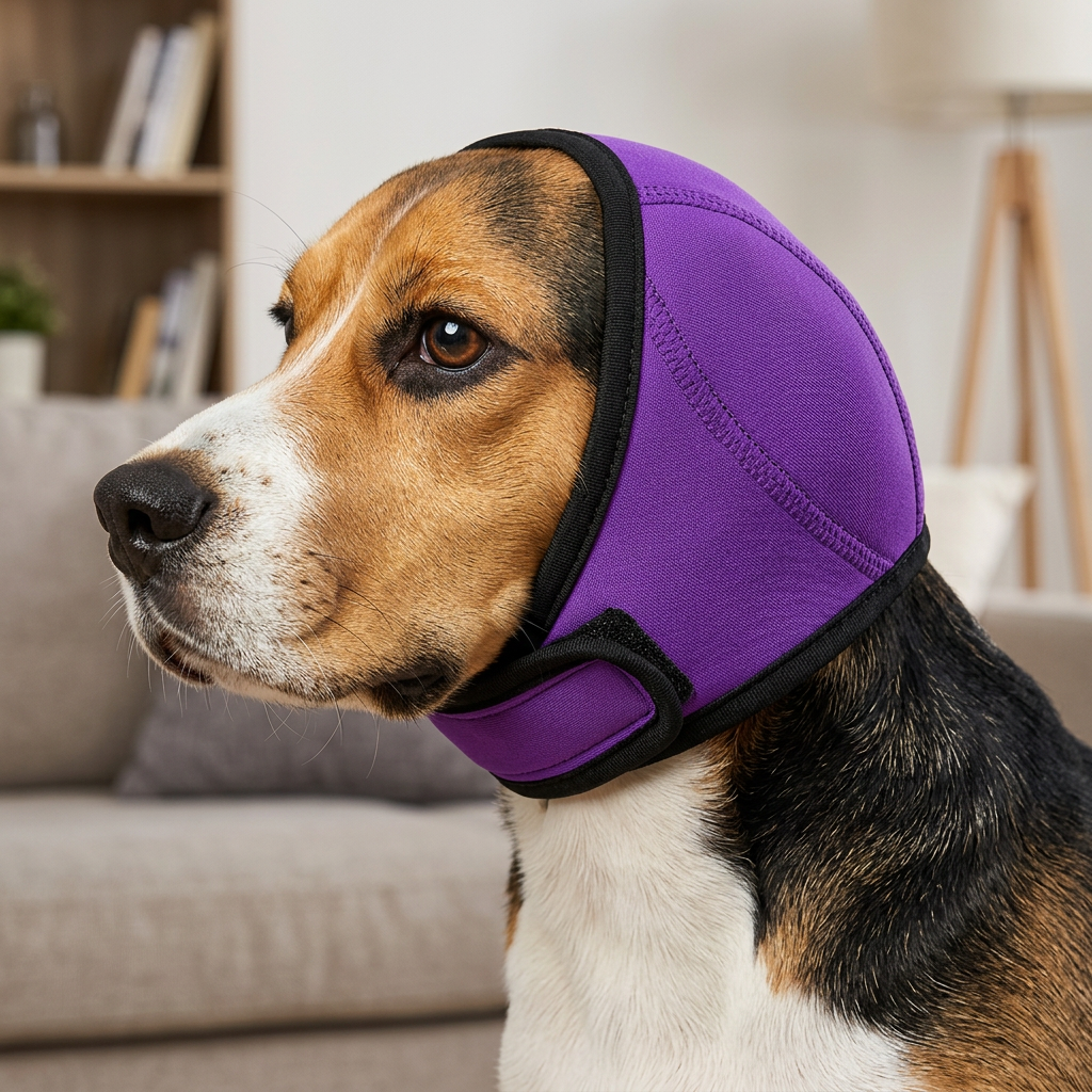 Protective noise-cancelling ear muffs for dogs