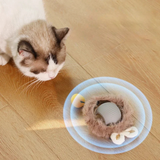 Interactive fur-covered play ball for cats