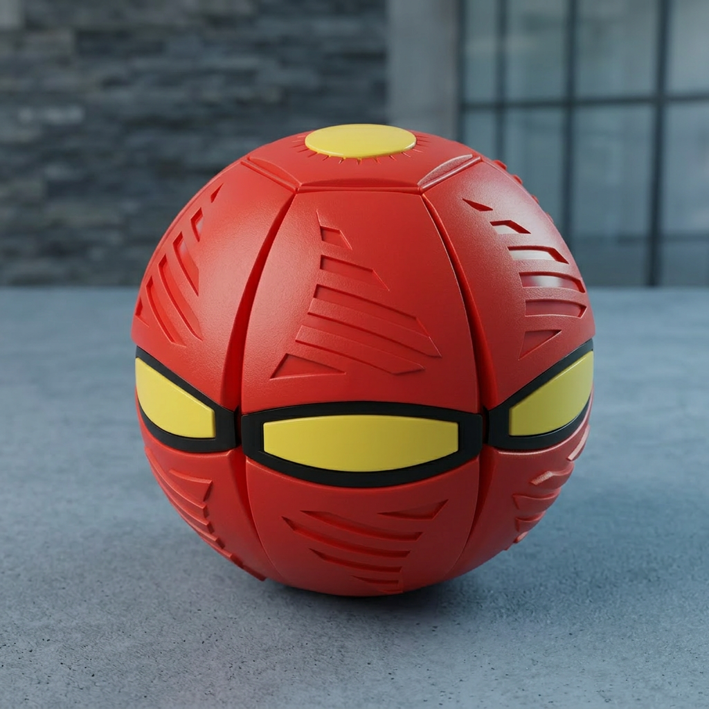 Interactive flying ball for dogs in red