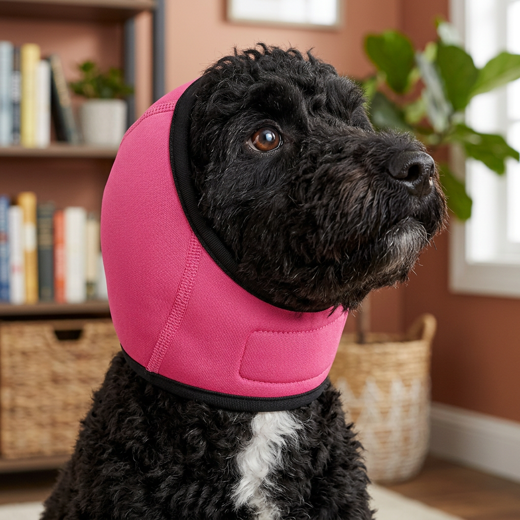 Protective noise-cancelling ear muffs for dogs