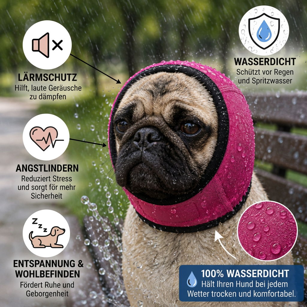 Protective noise-cancelling ear muffs for dogs