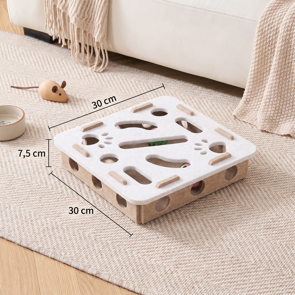 Interactive felt puzzle toy for cats