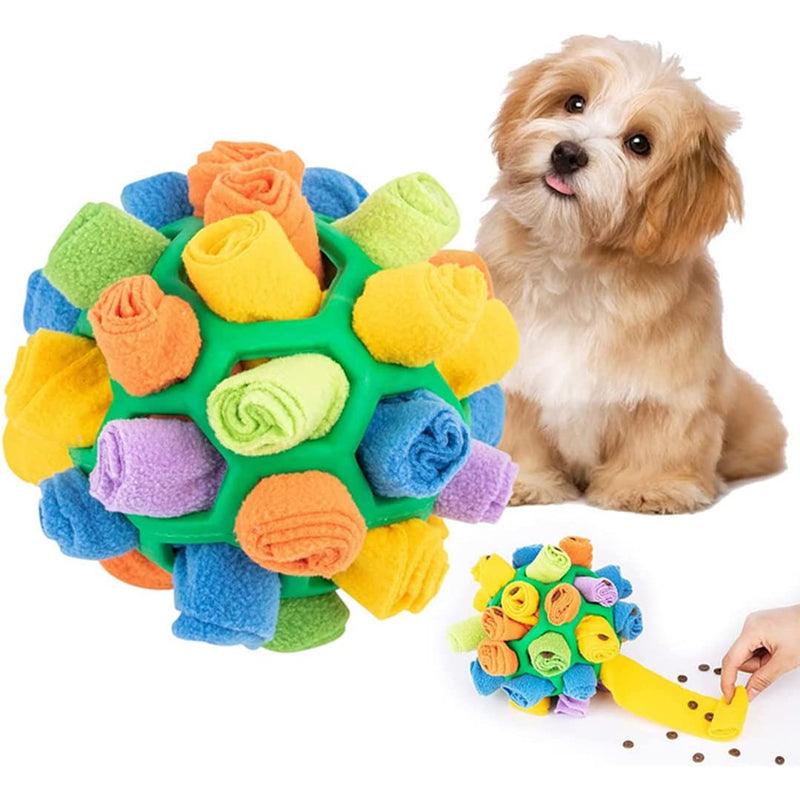 WoofWonder snuffle toy in green polar fleece
